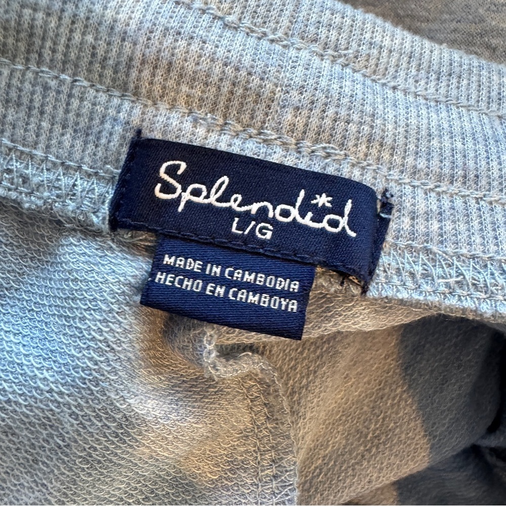 Splendid Athleisure Joggers Blue Gray Camo Stripe Drawstring Sweatpants L - Picture 7 of 9